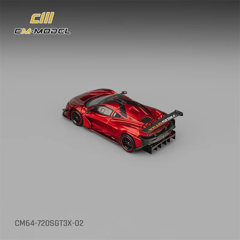 CM MODEL 1:64 720SGT3X Metallic red Diecast Model Car