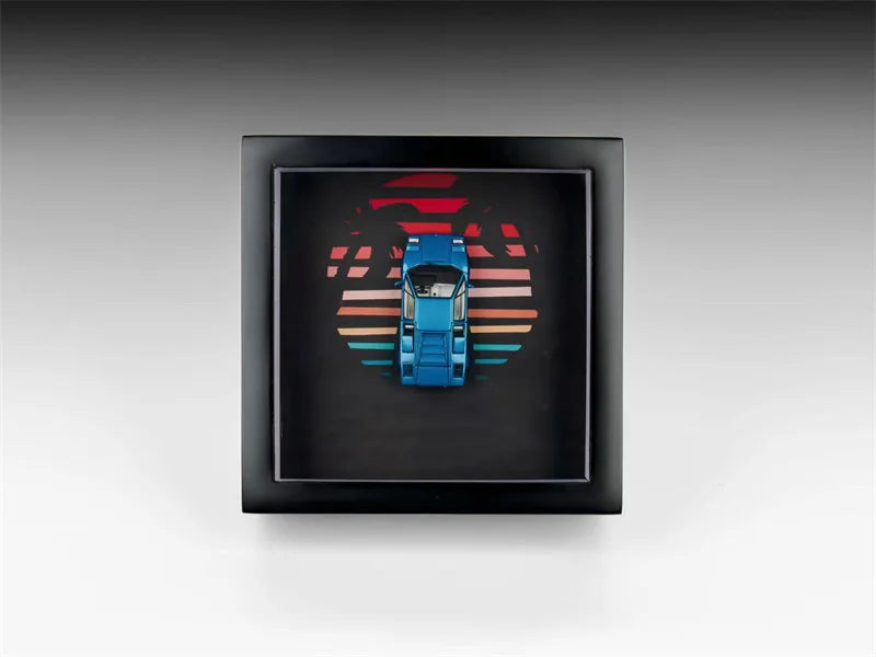 Findassically 1:64 Countach LP5000 QV / 25th anniversary edition Silver with Photo Frame Diecast Model Car