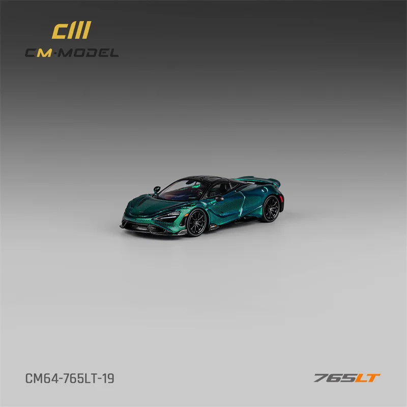 CM MODEL 1:64 765LT Chrome Green Fullcarbon Diecast Model Car