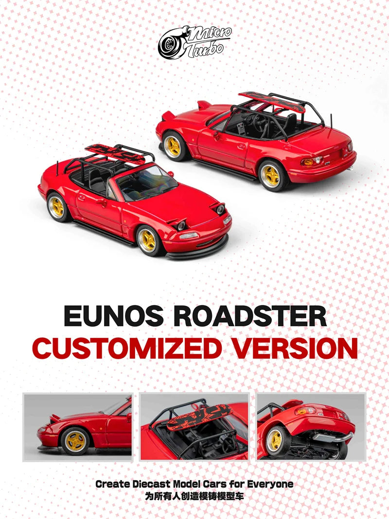 MT MicroTurbo 1:64 MX-5 Eunos Roadster Red Metallic Collection Miniature DieCast Model Car