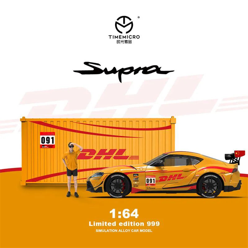 Time Micro 1:64 Supra DHL Orange limited999 Diecast Model Car