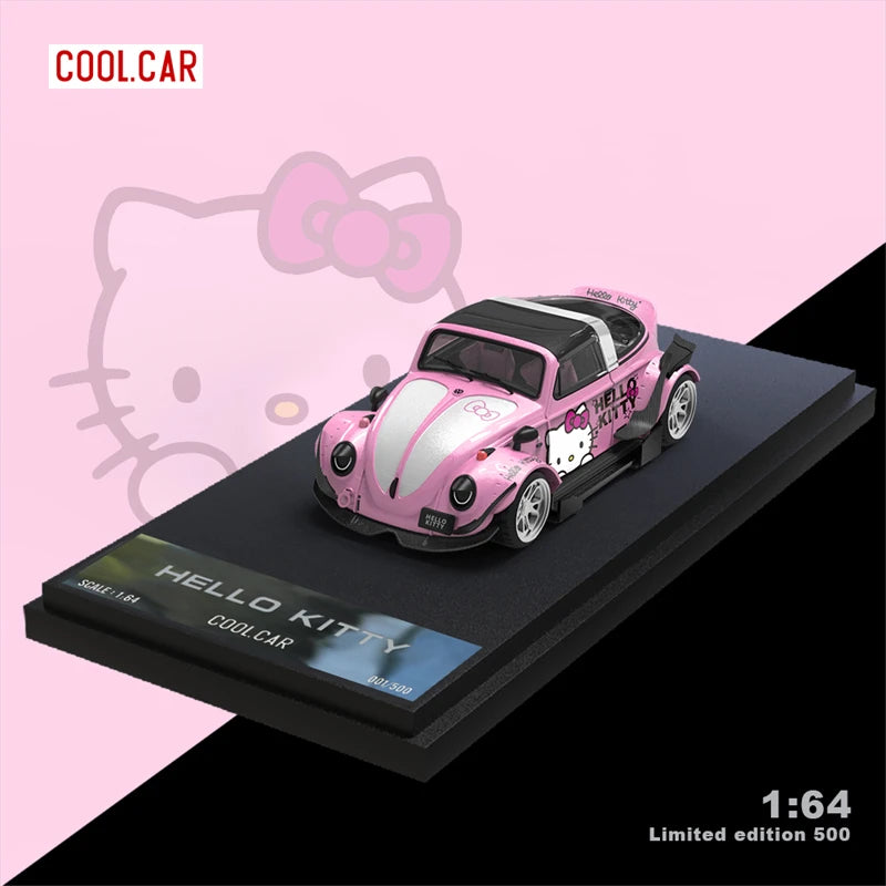 Cool Car 1:64 Beetle kitty Light pink / Dark Pink limited500 Diecast Model Car