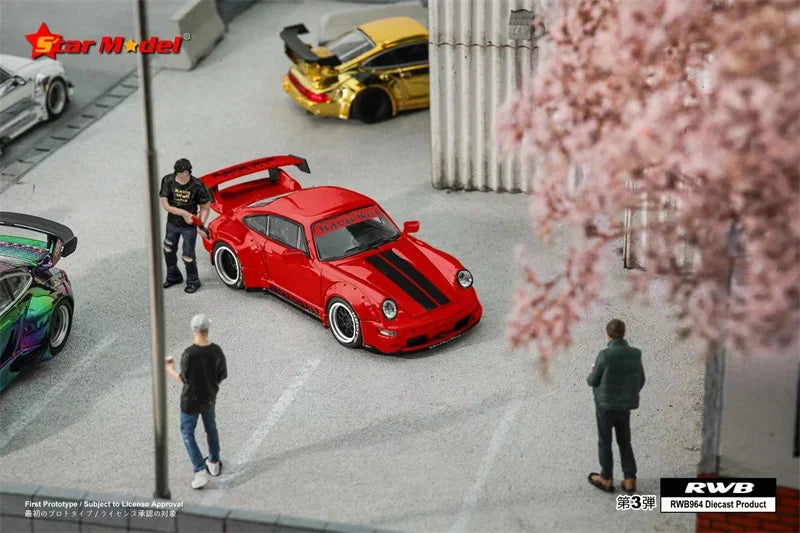 Star Model 1:64 Rauh-Welt RWB 964 GT Siver / Red Diecast Model Car