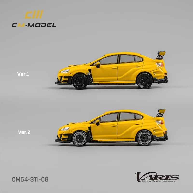 PreSale CM MODEL 1:64 STI WRX Varis Yellow Collection Miniature DieCast Model Car