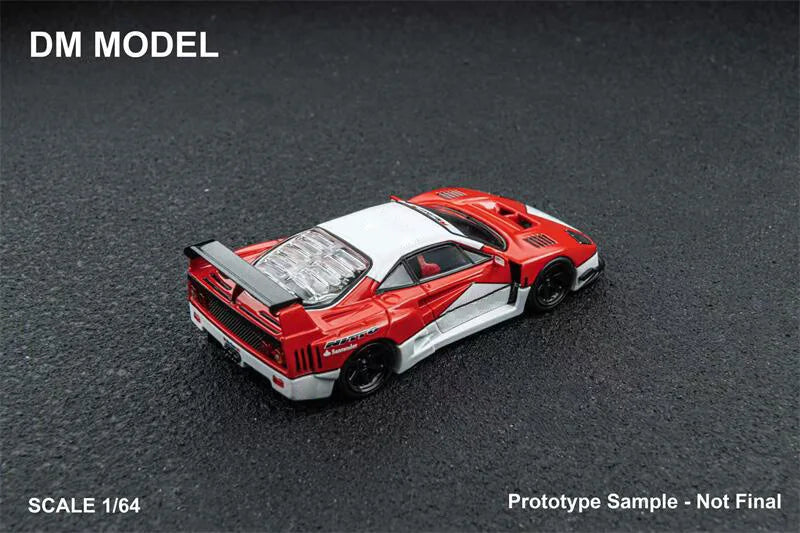 DM Model 1:64 F40 Red White Die-Cast Car Model Collection Miniature
