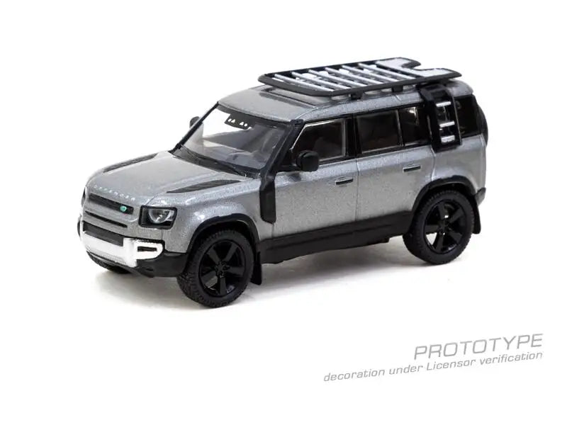 Tarmac Works 1:64 Land Rover Defender 110 Grey Metallic Diecast Model Car
