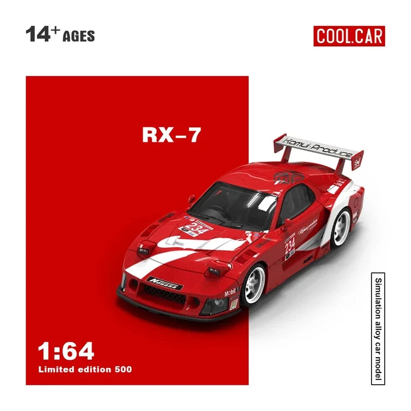 PreSale Cool Car /TimeMicro 1:64 RX-7 Black / Red Die-Cast Car Model Collection Miniature