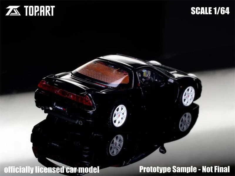 Topart 1:64 2002-05 NSX-R NA2 Metallic Black Die-Cast Car Model Miniature Gifts