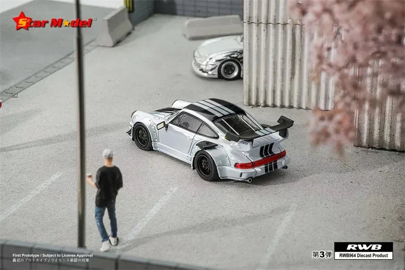 Star Model 1:64 Rauh-Welt RWB 964 GT Siver / Red Diecast Model Car