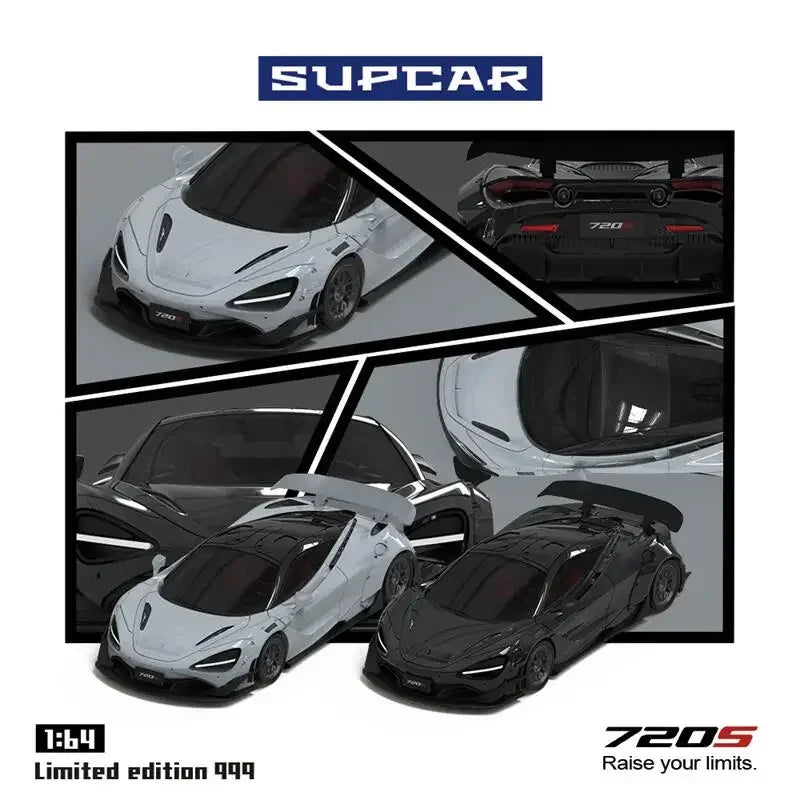 SUPCAR SC 1:64 720S Black / Grey limited999 Diecast Model Car