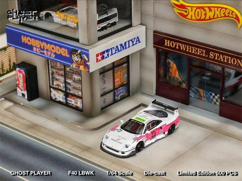 GHOST PLAYER 1:64 F40 LBWK Pink / yellow Die-Cast Car Model Collection Miniature