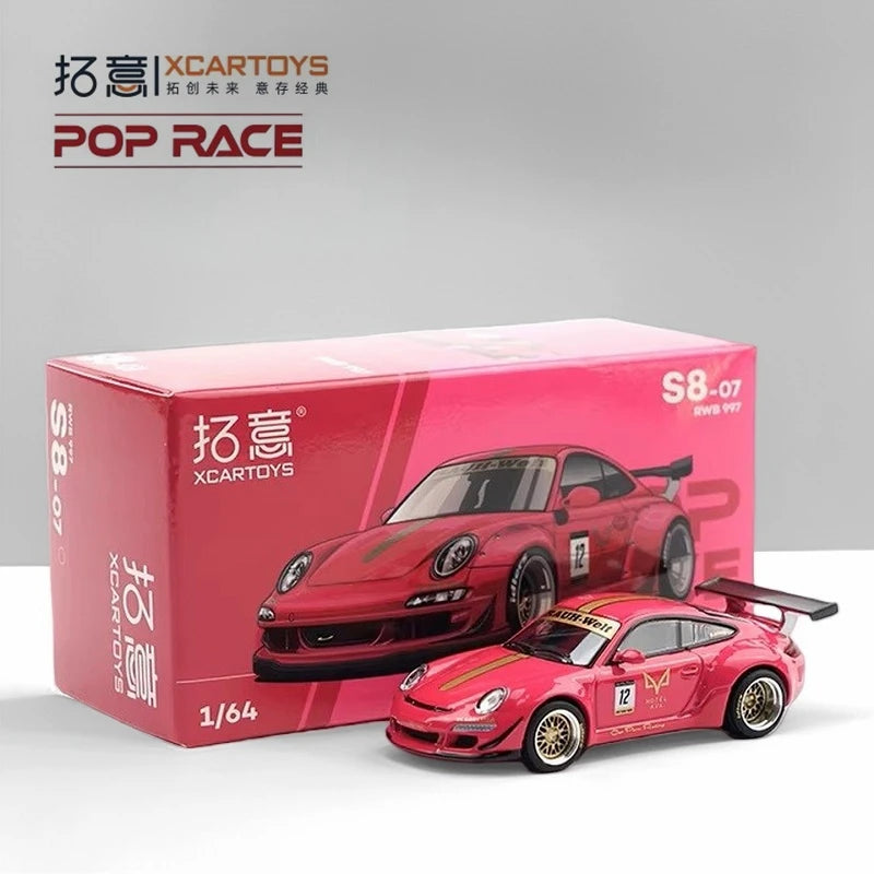 XCartoys POPRACE 1:64 RWB 997 Ruby Red Model Car
