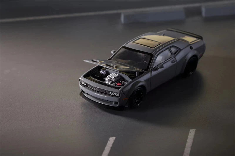 SH Stance Hunters 1:64 Dodge SRT Hellcat Metallic Grey Diecast Model Car
