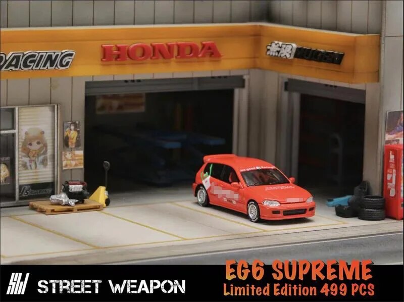 Street Weapon SW 1:64 EG6 SUP Red limited499 Diecast Model Car