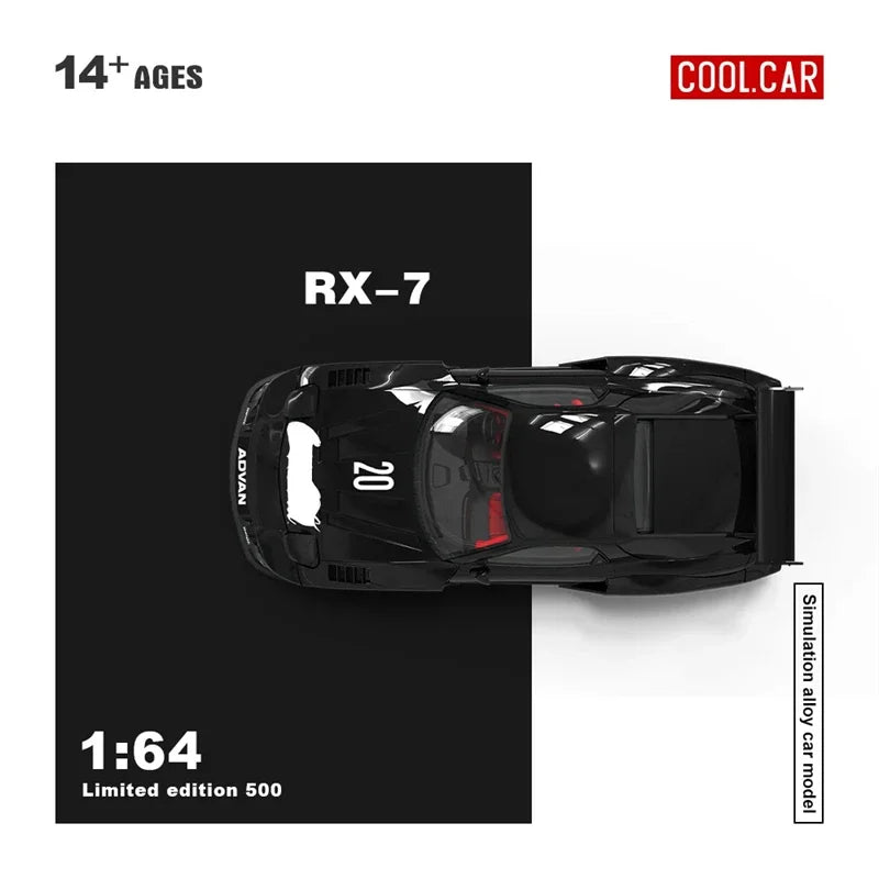 PreSale Cool Car /TimeMicro 1:64 RX-7 Black / Red Die-Cast Car Model Collection Miniature