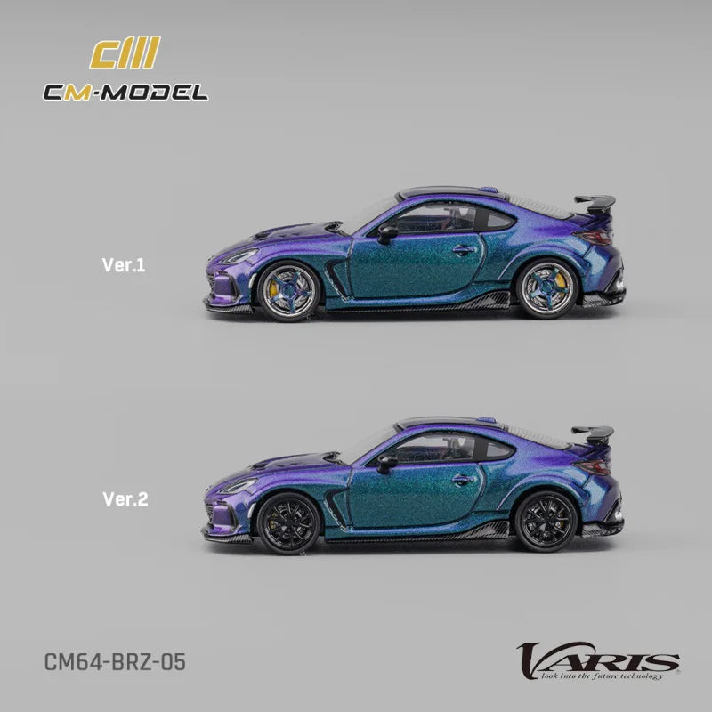 PreSale CM MODEL 1:64 BRZ Varis Widebody Chameleon Purple Collection Miniature Diecast Metal Model Car