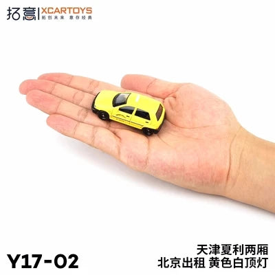 XCarToys x Pop Race 1:64 Daihatsu TIANJIN XIALI Taxi TJ7100 Taxi Yellow Diecast Model Car