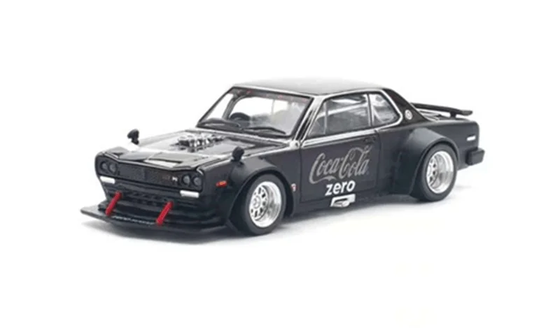 Xcartoys x POP RACE 1:64 SKYLINE GT-R V8 DRIFT (HAKOSUKA) ZERO BLACK CHROME Diecast Model Car