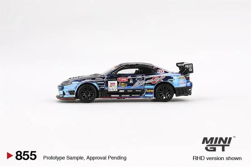 MINI GT 1:64 Silvia S15 D-MAX #70 Racing 2023 RHD Blister Package Diecast Model Car