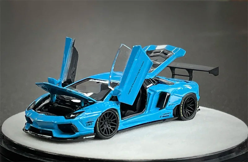 PGM 1:64 LBWK LP700-4 BB Blue Limited999 Diecast Model Car