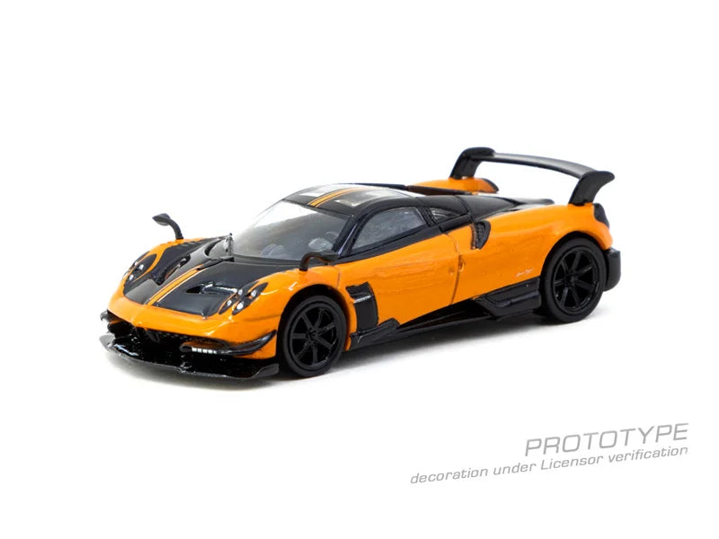 Tarmac Works 1:64 Pagani Huayra BC Arancio Saint Tropez BLACK ORANGE Diecast Model Car