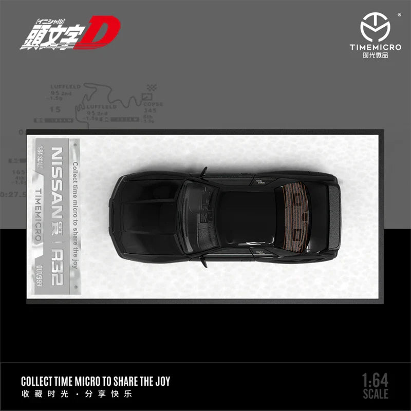 Time Micro 1:64 GTR32 Black /Initial D Limited 999 Diecast Model Car