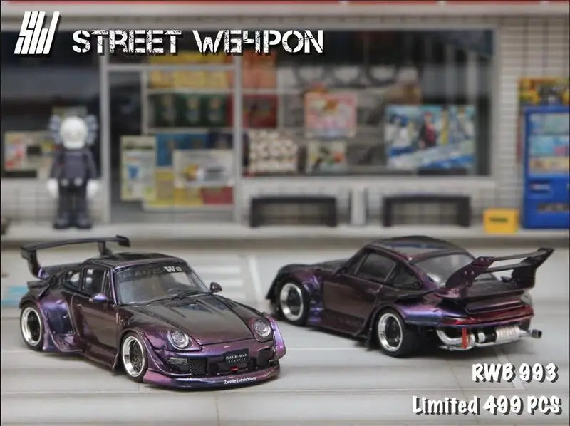 Street Weapon 1:64 RWB 993 low / High tail Chameleon limited499 Diecast Model Car