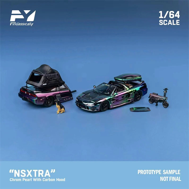 Finclassically 1:64 NSX TRA Colorful electroplating limited500 Diecast Model Car