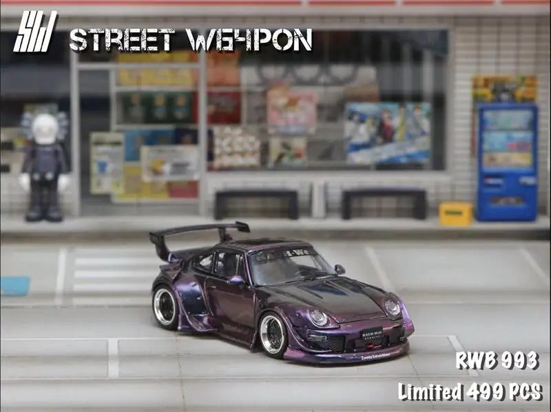Street Weapon 1:64 RWB 993 low / High tail Chameleon limited499 Diecast Model Car