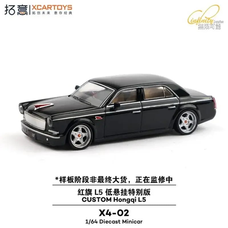 PreSale Xcartoys 1:64 CUSTOM Hongqi L5 Black Collection Miniature Diecast Metal Model Car