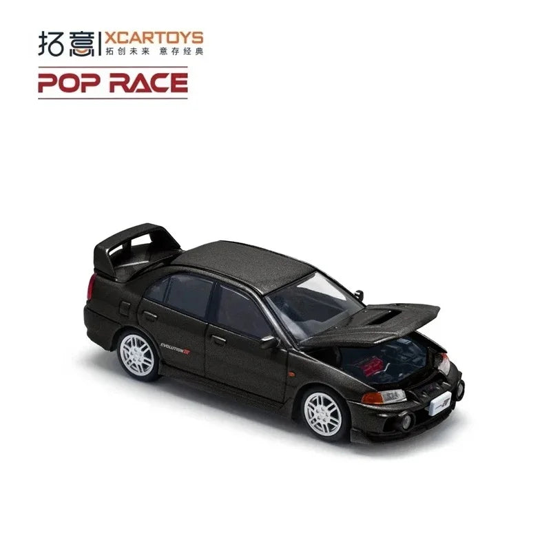 Xcartoys x POP RACE 1:64 Lancer EVOLUTION IV Silver /1997 EVO RALLY Racing Diecast Model Car