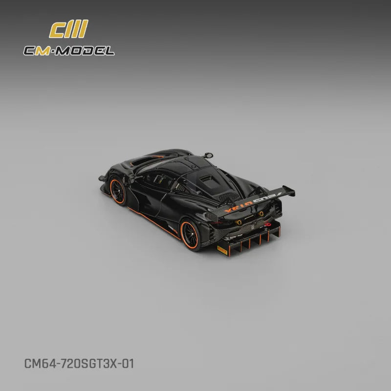 CM MODEL 1:64 SuperSport Cars 720SGT3X Black Collection Miniature Diecast Metal Model Car