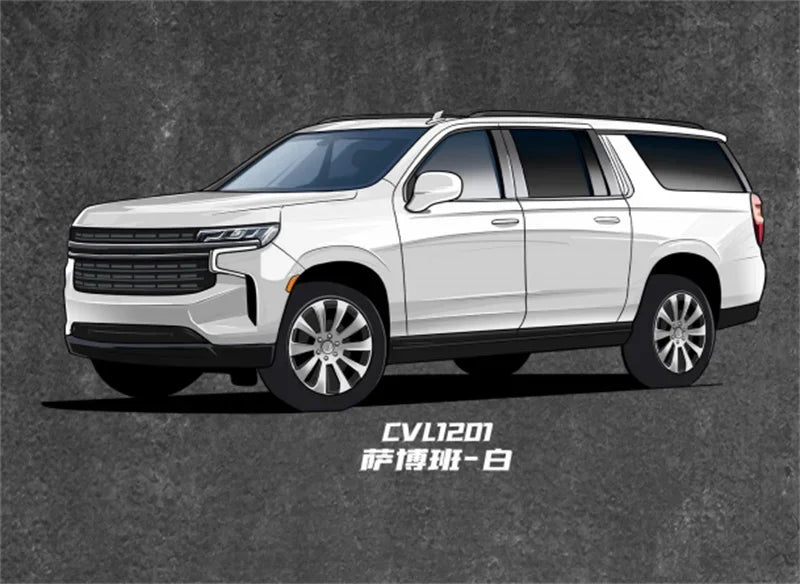 MASDI 1:64 Suburban White Diecast Model Car