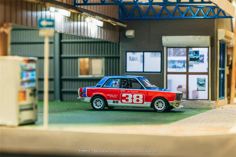 Tarmac Works 1:64 Datsun 510 SCCA National Championship 1973 Red and Blue#38 Diecast Model Car