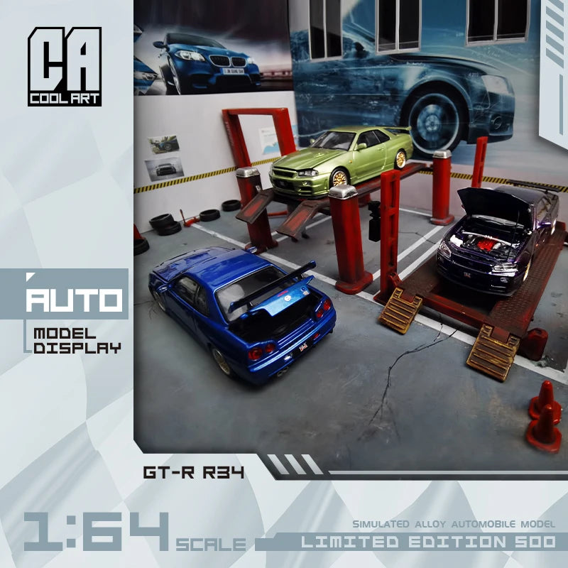 Cool ART 1:64 Nissan Gtr34 Blue / Green / Purple limited500 Diecast Model Car