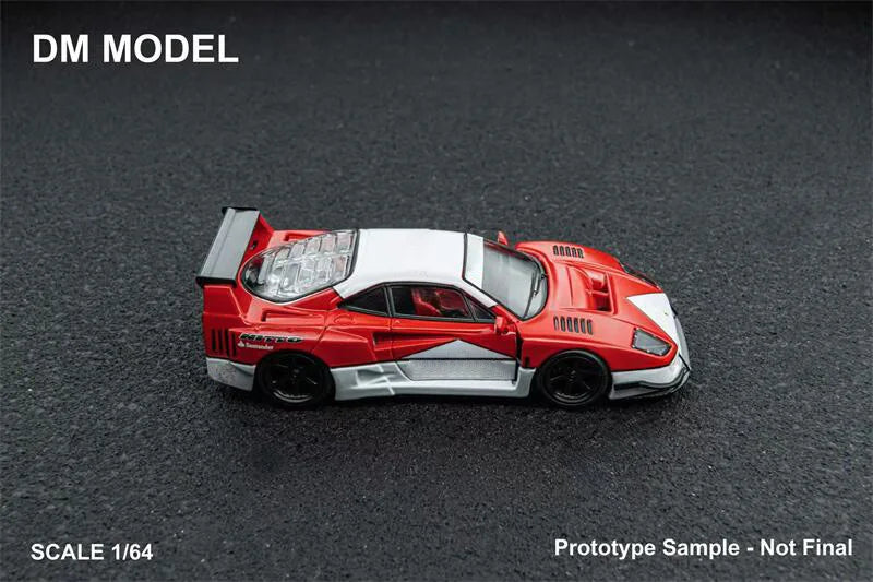DM Model 1:64 F40 Red White Die-Cast Car Model Collection Miniature