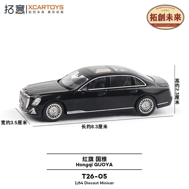 Xcartoys 1:64 Hongqi Guoya black Diecast Model Car