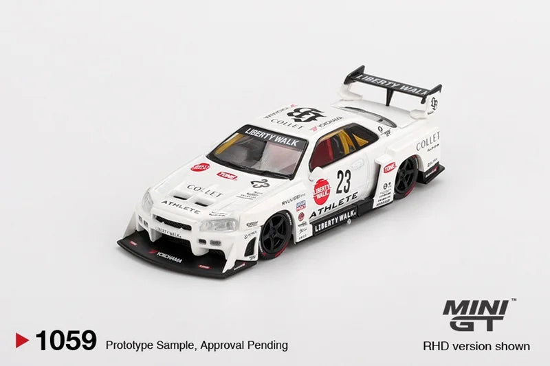MINI GT 1:64 LB-ER34 Super Silhouette ATHLETE/COLLET Abarth 595 LB-WORKS x Abas Works Fighters Diecast Model Car