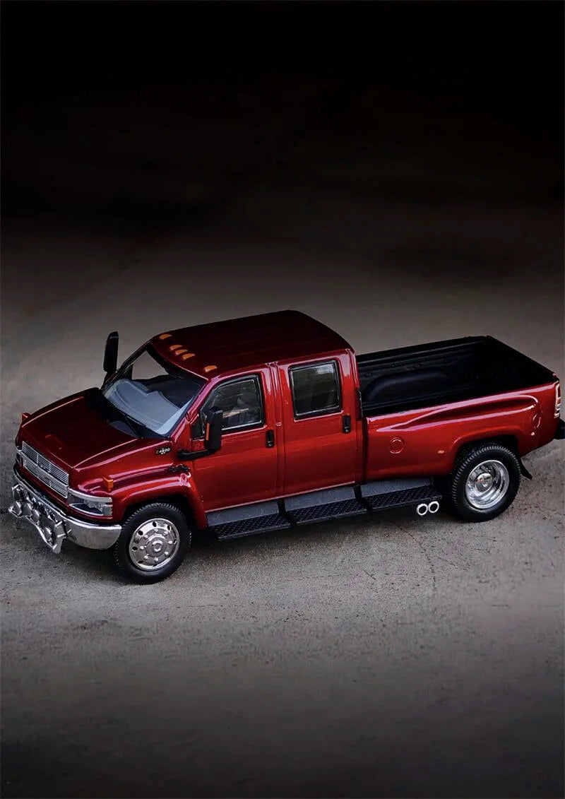 MK Miniatures & GOC 1:64 KODIAK / GMC TOP KICK PICK UP TRUCK Metallic Red Diecast Model Car