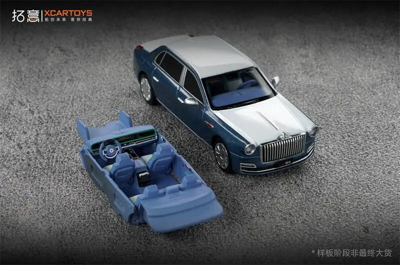 Xcartoys 1:64 HongQi GuoLi White Blue Diecast Model Car