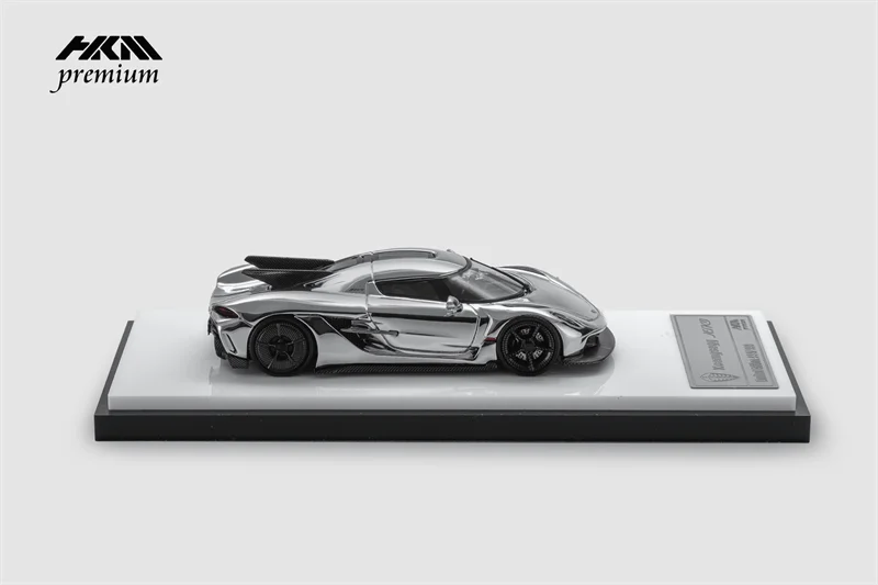 HKM Premium 1:64 Koenigsegg Jesko Attack Chrome Silver Diecast Model Car