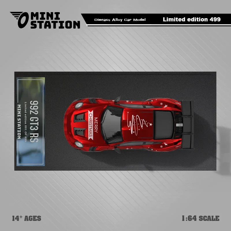 Mini Station 1:64 SUP 2024 Christmas Metallic red Diecast Model Car