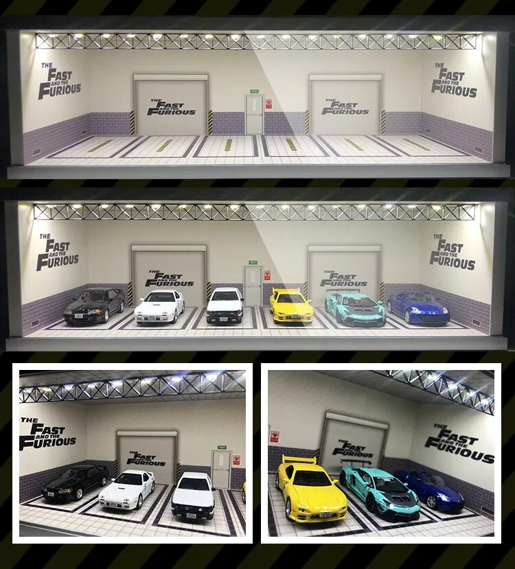 Display Cabinet Bright Scene Carport Led Light JDM Nissan Nismo for Scale 1:64 for Model Car Diorama garage