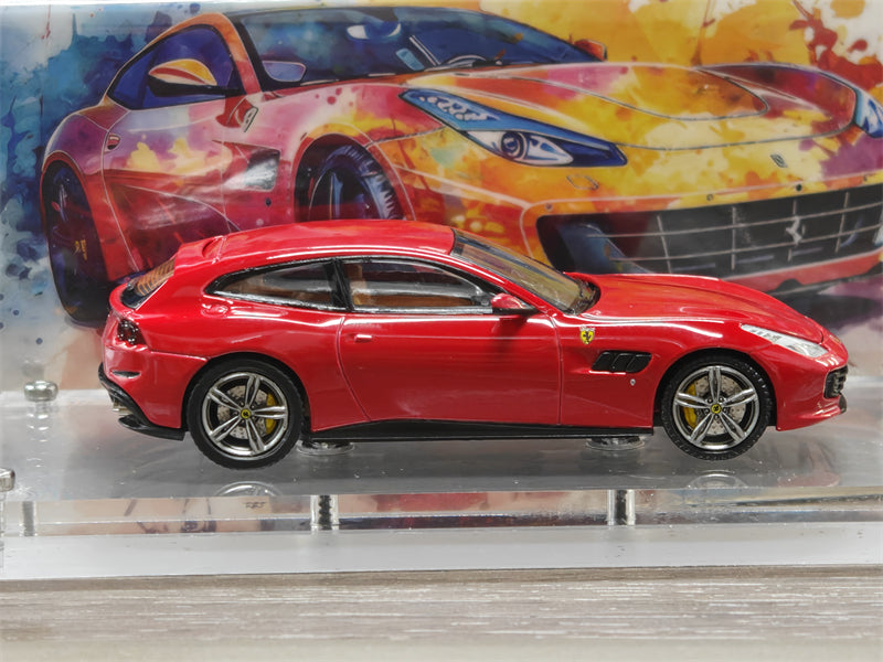 Phantom Knight PK 1:64 GTC4 Lusso Rosso Corsa / Bianco Avus Limited999 Diecast Model Car