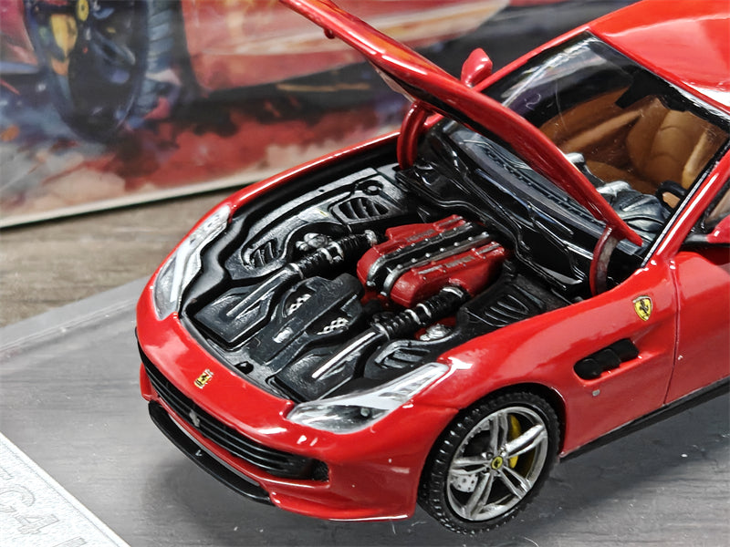 Phantom Knight PK 1:64 GTC4 Lusso Rosso Corsa / Bianco Avus Limited999 Diecast Model Car