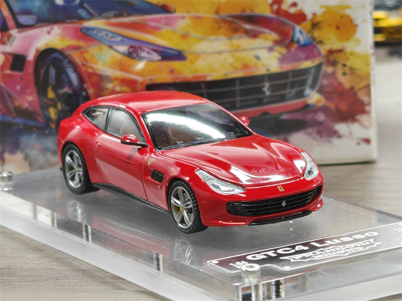 Phantom Knight PK 1:64 GTC4 Lusso Rosso Corsa / Bianco Avus Limited999 Diecast Model Car