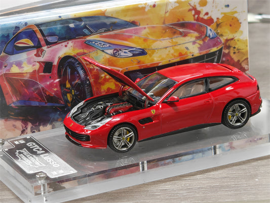Phantom Knight PK 1:64 GTC4 Lusso Rosso Corsa / Bianco Avus Limited999 Diecast Model Car