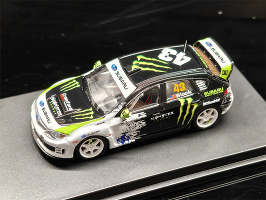 Mini Station x DCM 1:64 2008 Impreza WRX STI Rally Block43 limited999 Diecast Model Car