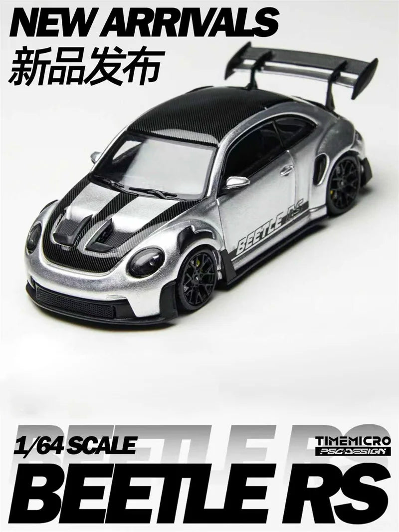 Time Micro × PSC DESIGN 1:64 RS Silver Diecast Model Car
