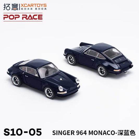 XCarToys x Pop Race 1:64 SINGER 964 MONACO Dark Blue Diecast Model Car